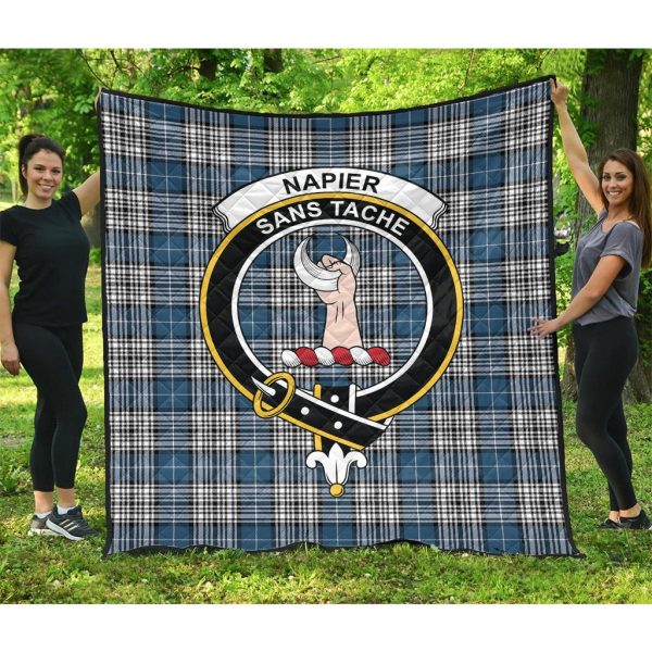 Napier Modern Tartan Crest Quilt For Sale - Image 3