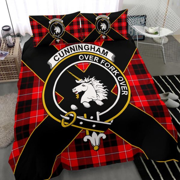 Cunningham Tartan Crest Luxuxy Style Bedding Set Online Sale - Image 4