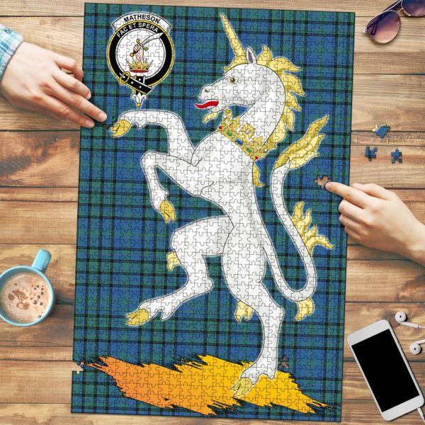 Matheson Hunting Ancient Tartan Crest Unicorn Scotland Jigsaw Puzzles Online now