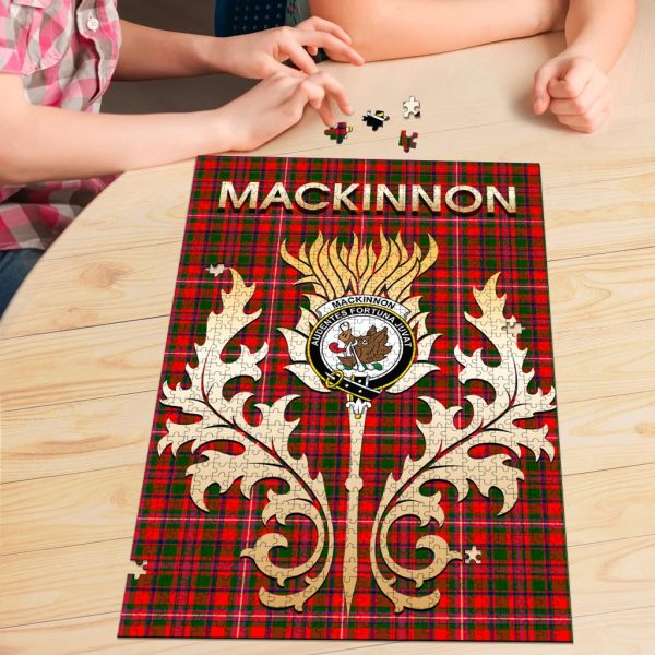 MacKinnon Modern Tartan Crest Thistle Jigsaw Puzzles Online now - Image 3