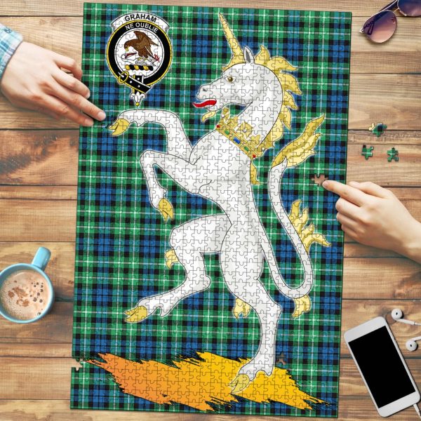 Graham of Montrose Ancient Tartan Crest Unicorn Scotland Jigsaw Puzzles For Discount
