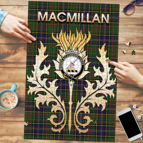 MacMillan Hunting Modern Tartan Crest Thistle Jigsaw Puzzles Supply
