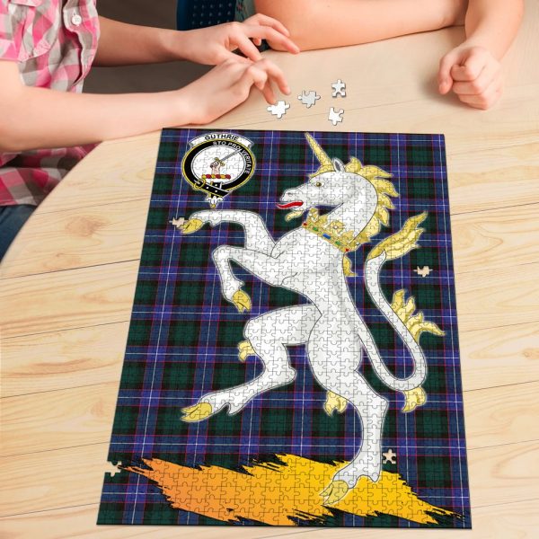 Guthrie Modern Tartan Crest Unicorn Scotland Jigsaw Puzzles Sale - Image 3