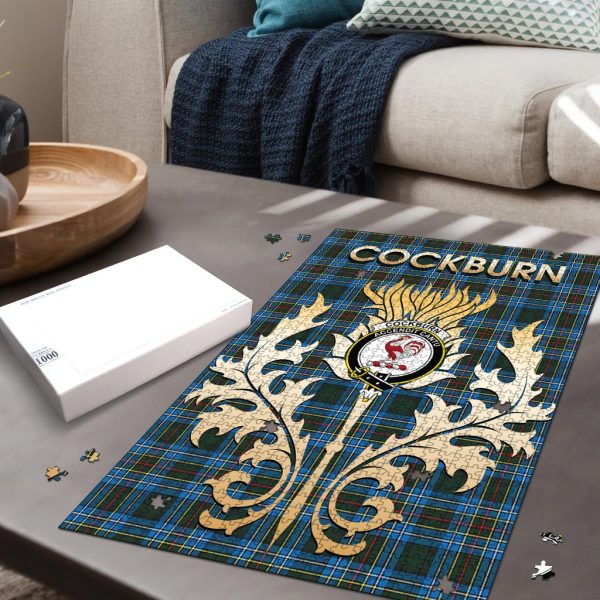 Cockburn Modern Tartan Crest Thistle Jigsaw Puzzles Sale - Image 2