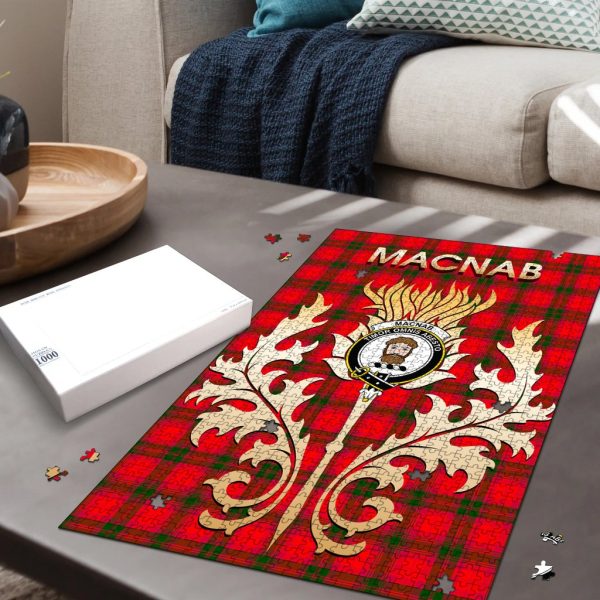 MacNab Modern Tartan Crest Thistle Jigsaw Puzzles Cheap - Image 2