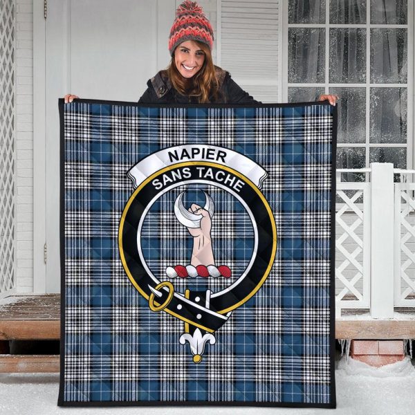 Napier Modern Tartan Crest Quilt For Sale