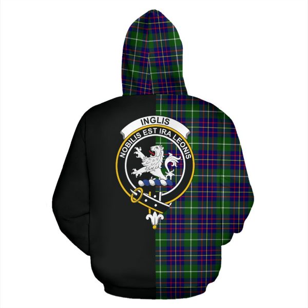 Inglis Modern Tartan Crest Zipper Hoodie - Half Of Me Style For Discount - Image 3