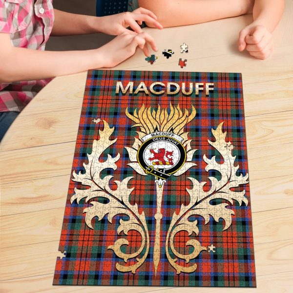 MacDuff Ancient Tartan Crest Thistle Jigsaw Puzzles Online now - Image 3