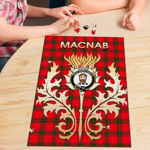 MacNab Modern Tartan Crest Thistle Jigsaw Puzzles Cheap - Image 3