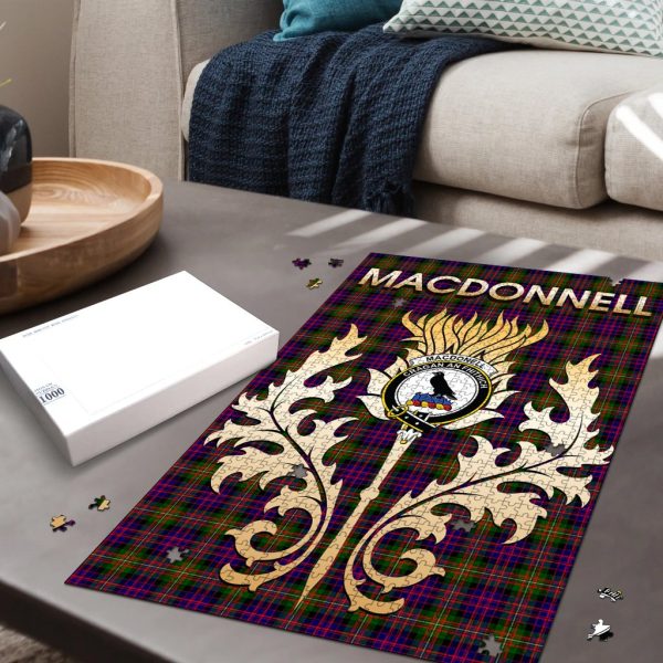 MacDonnell of Glengarry Modern Tartan Crest Thistle Jigsaw Puzzles Hot on Sale - Image 2