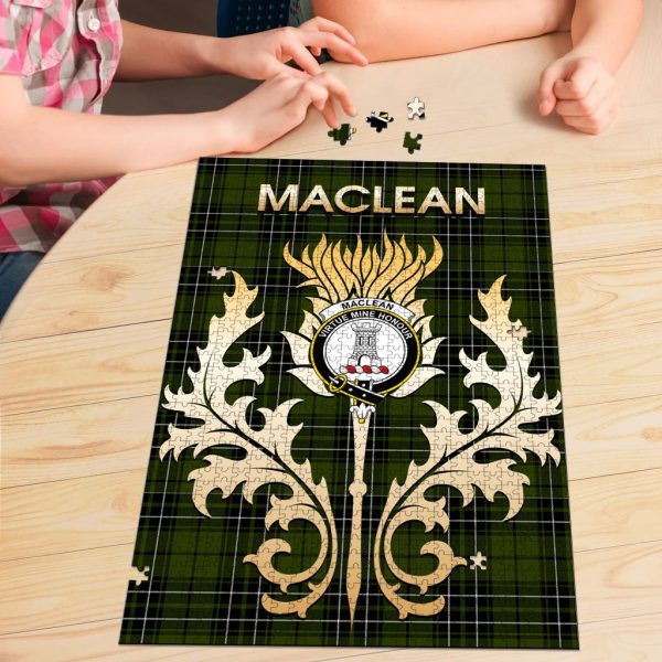 MacLean Hunting Tartan Crest Thistle Jigsaw Puzzles Cheap - Image 3