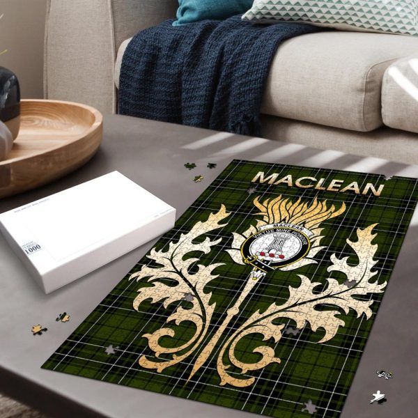 MacLean Hunting Tartan Crest Thistle Jigsaw Puzzles Cheap - Image 2