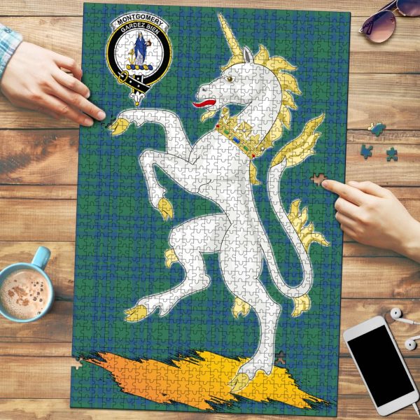 Montgomery Ancient Tartan Crest Unicorn Scotland Jigsaw Puzzles Online