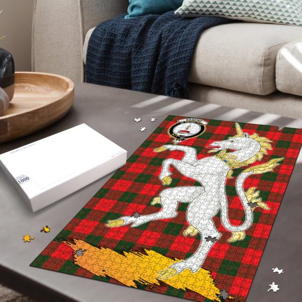 Erskine Modern Tartan Crest Unicorn Scotland Jigsaw Puzzles For Sale - Image 2