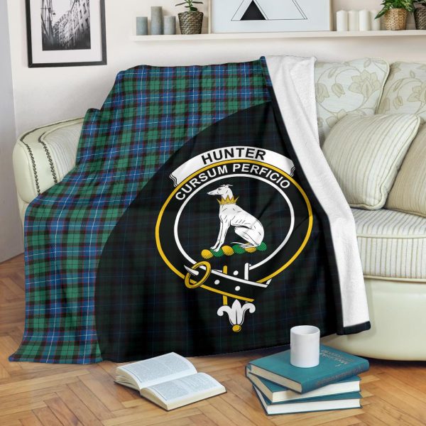 Hunter Ancient Tartan Crest Blanket - 3 Sizes For Discount