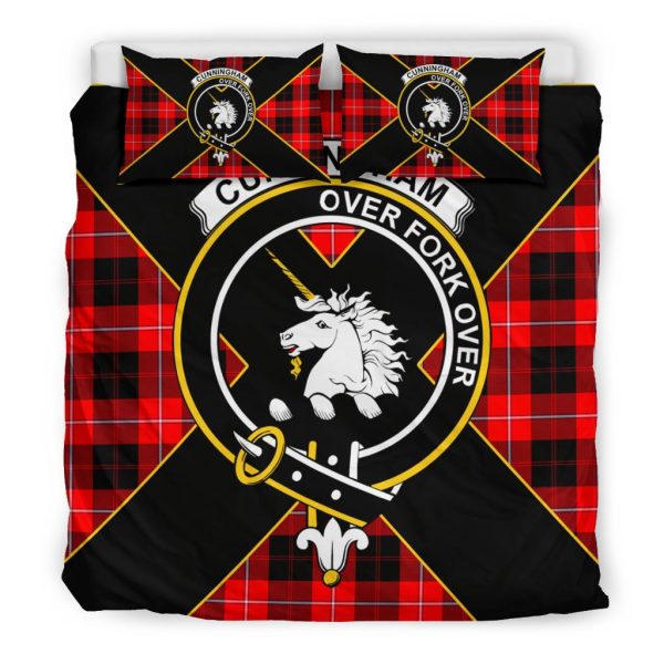 Cunningham Tartan Crest Luxuxy Style Bedding Set Online Sale - Image 5