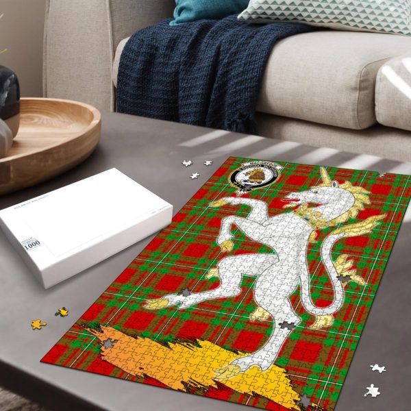 MacGregor Modern Tartan Crest Unicorn Scotland Jigsaw Puzzles Sale - Image 2