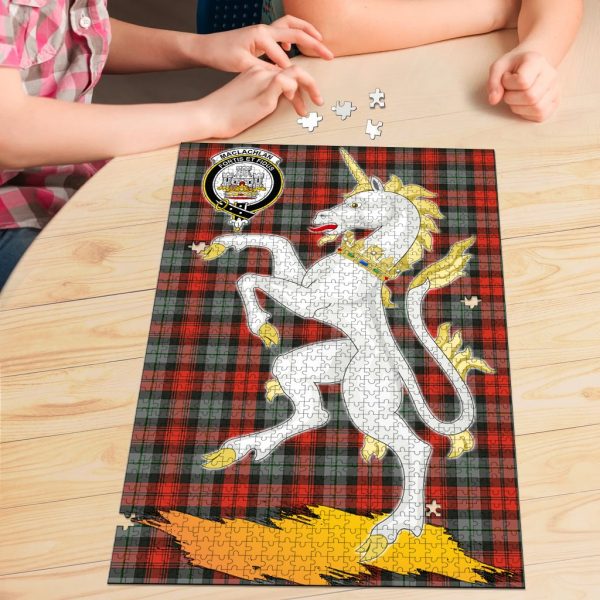 MacLachlan Weathered Tartan Crest Unicorn Scotland Jigsaw Puzzles For Cheap - Image 3