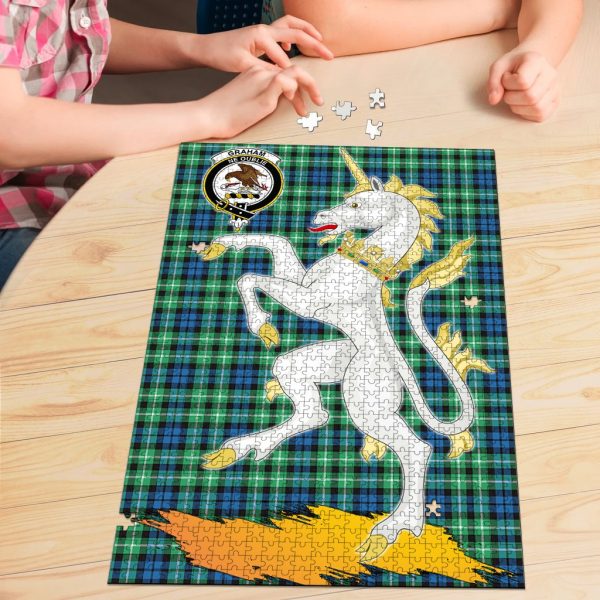 Graham of Montrose Ancient Tartan Crest Unicorn Scotland Jigsaw Puzzles For Discount - Image 3