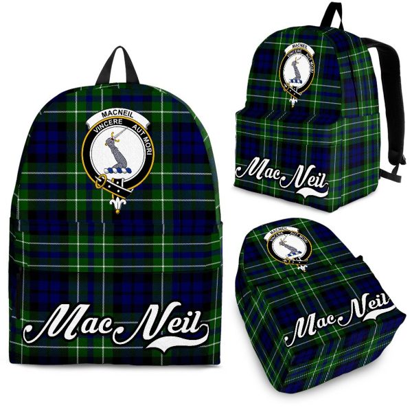 MacNeil of Colonsay Family Tartan Crest Backpack Fashion