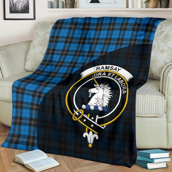 Ramsay Blue Ancient Tartan Crest Blanket - 3 Sizes Fashion - Image 2