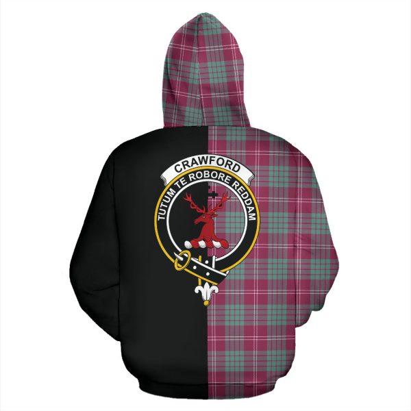 Crawford Ancient Tartan Crest Zipper Hoodie - Half Of Me Style For Sale - Image 3