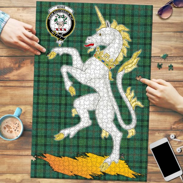 Ross Hunting Ancient Tartan Crest Unicorn Scotland Jigsaw Puzzles Cheap