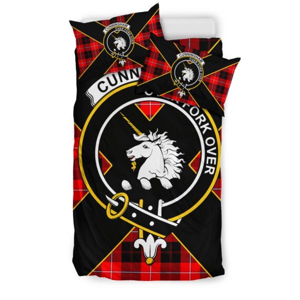 Cunningham Tartan Crest Luxuxy Style Bedding Set Online Sale - Image 2