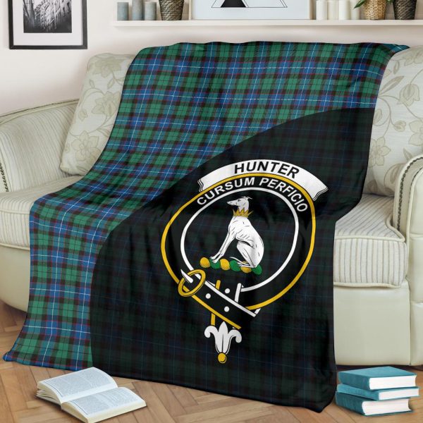 Hunter Ancient Tartan Crest Blanket - 3 Sizes For Discount - Image 2