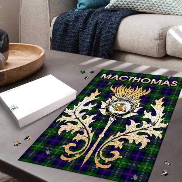 MacThomas Modern Tartan Crest Thistle Jigsaw Puzzles Hot on Sale - Image 2
