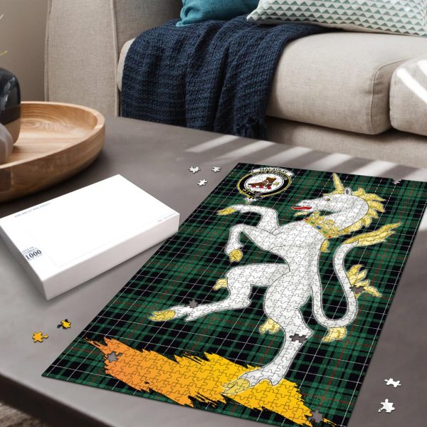 MacAulay Hunting Ancient Tartan Crest Unicorn Scotland Jigsaw Puzzles Online Hot Sale - Image 2