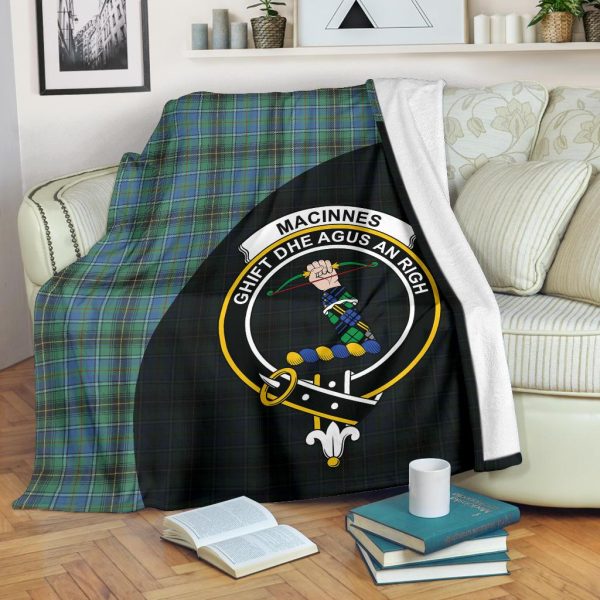 MacInnes Ancient Tartan Crest Blanket Wave Style on Sale