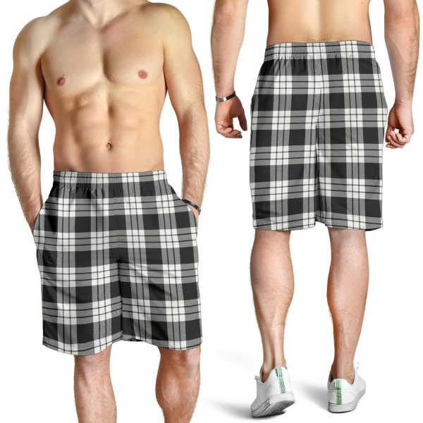 MacFarlane Black And White Ancient Tartan Men s Short Online Sale - Image 2