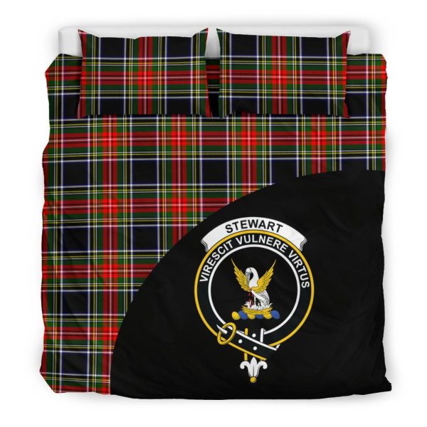 Stewart Black Tartan Crest Wave Style Bedding Set Hot on Sale