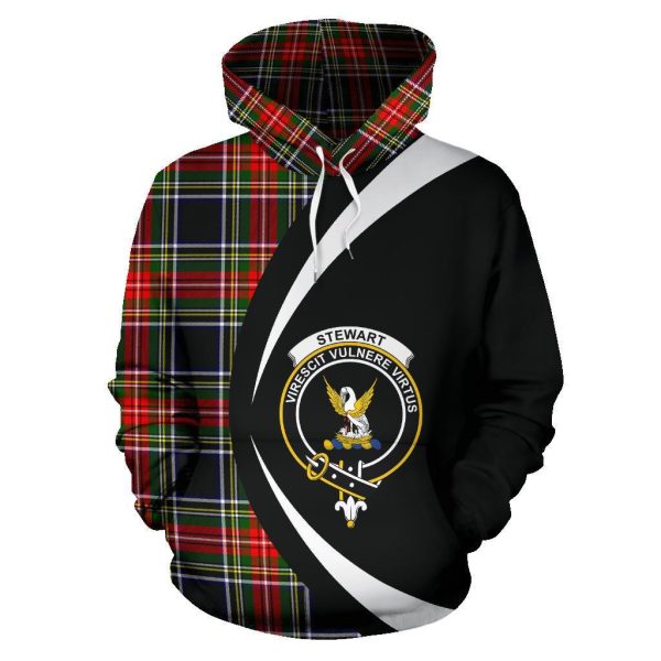 Stewart Black Tartan Crest Hoodie - Circle Style For Discount - Image 2